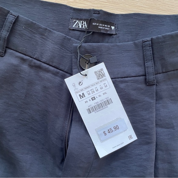 NWT Zara Wide Leg Black Pants Size Medium - Picture 2 of 4